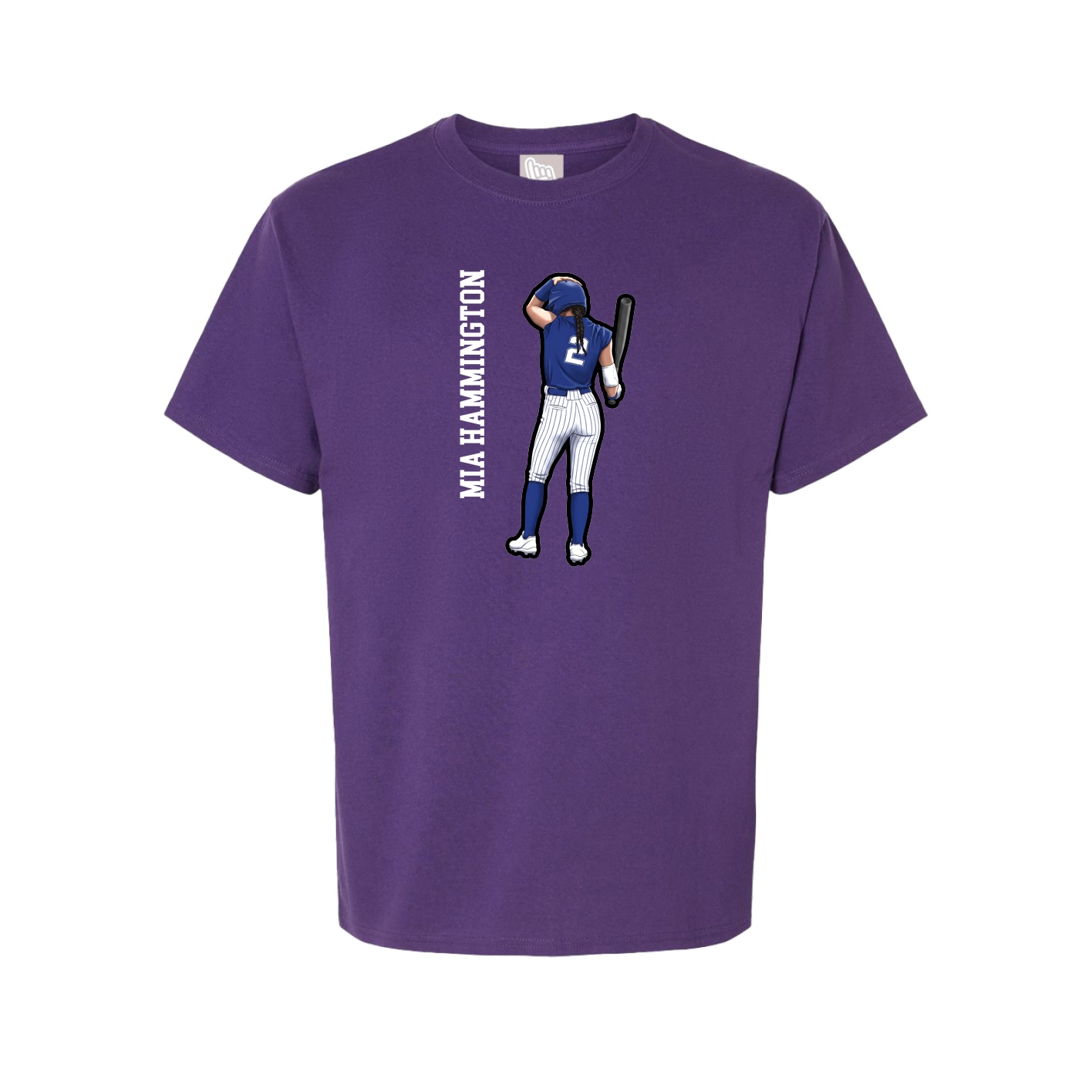Youth Tee — Name Vertical in Purple