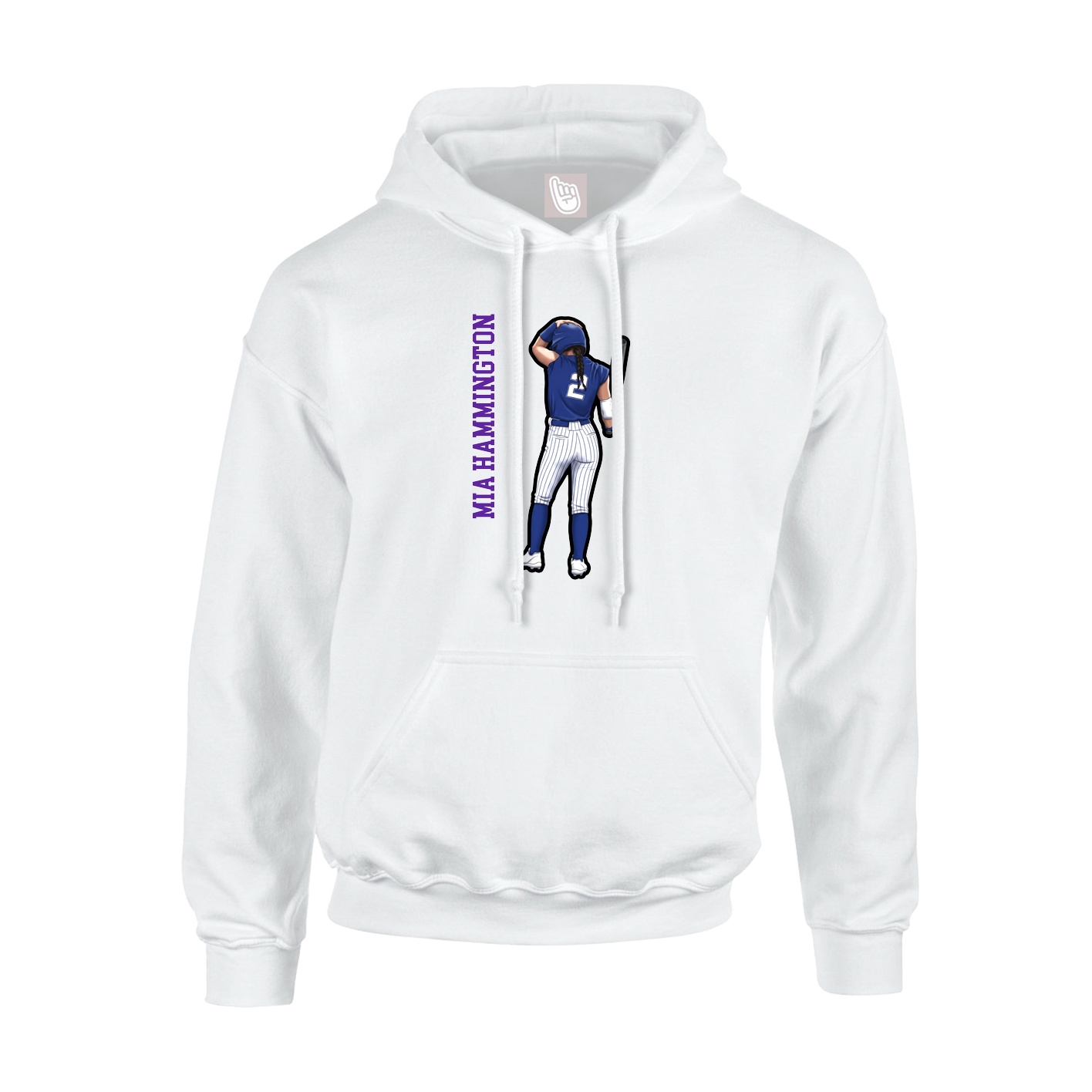 Youth Hoodie — Name Vertical in White