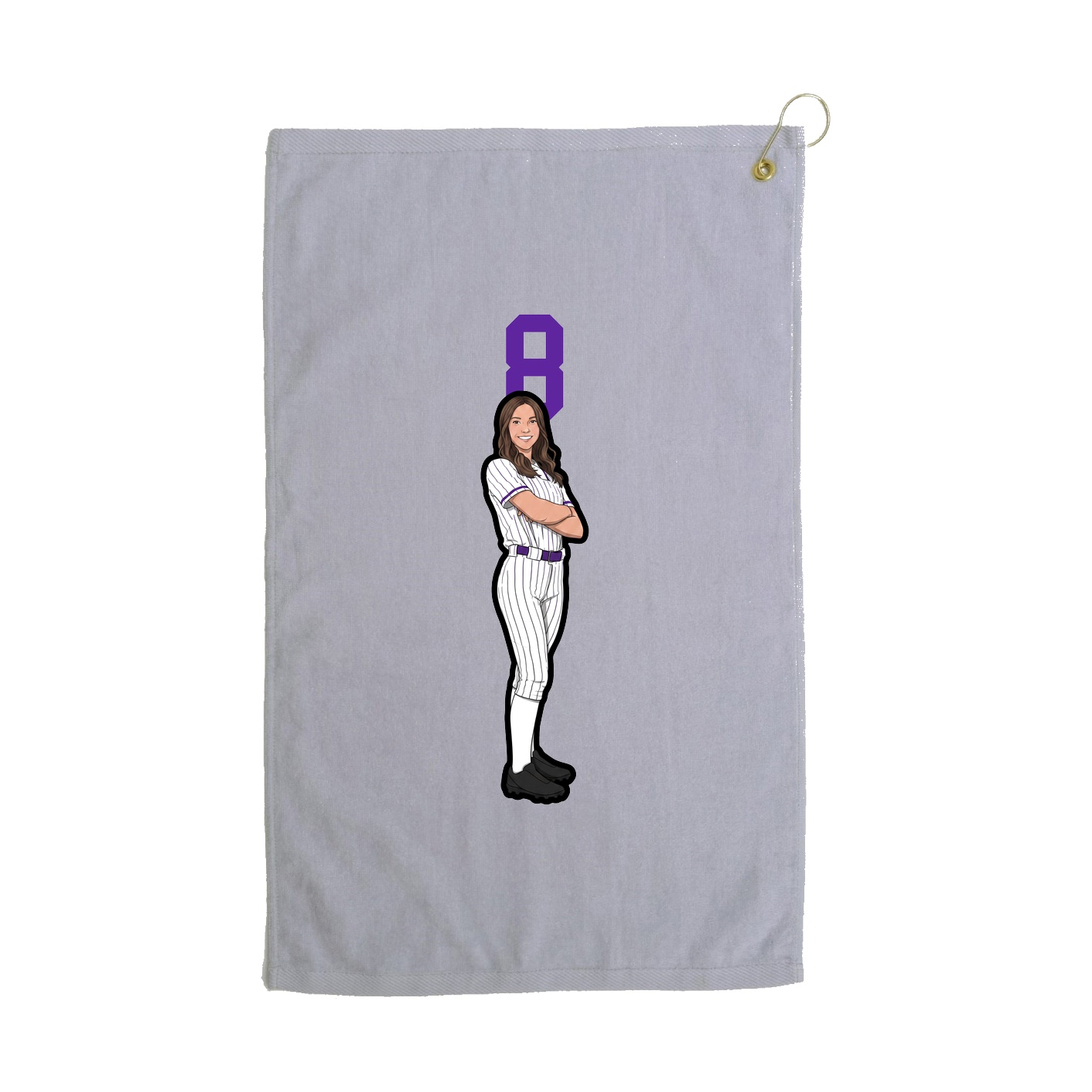 Golf Towel — Number Top in Grey