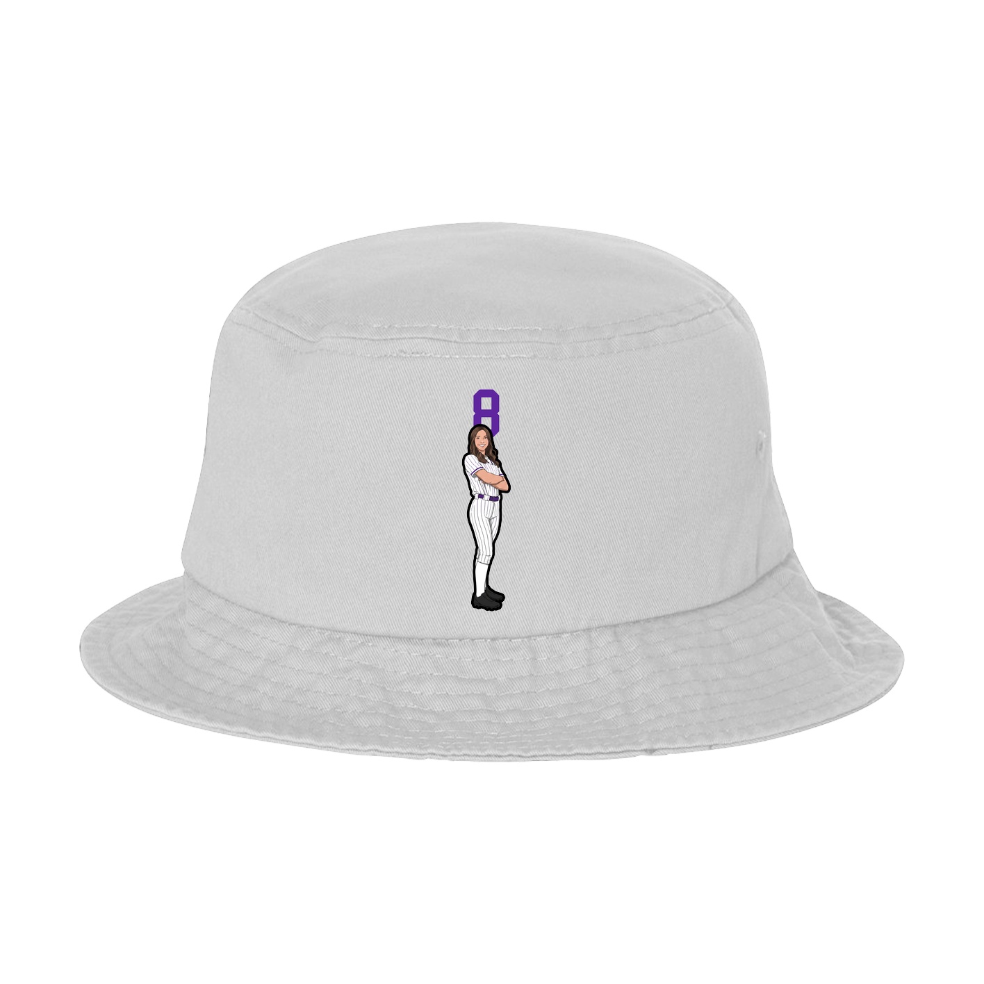 Bucket Cap — Number Top in White