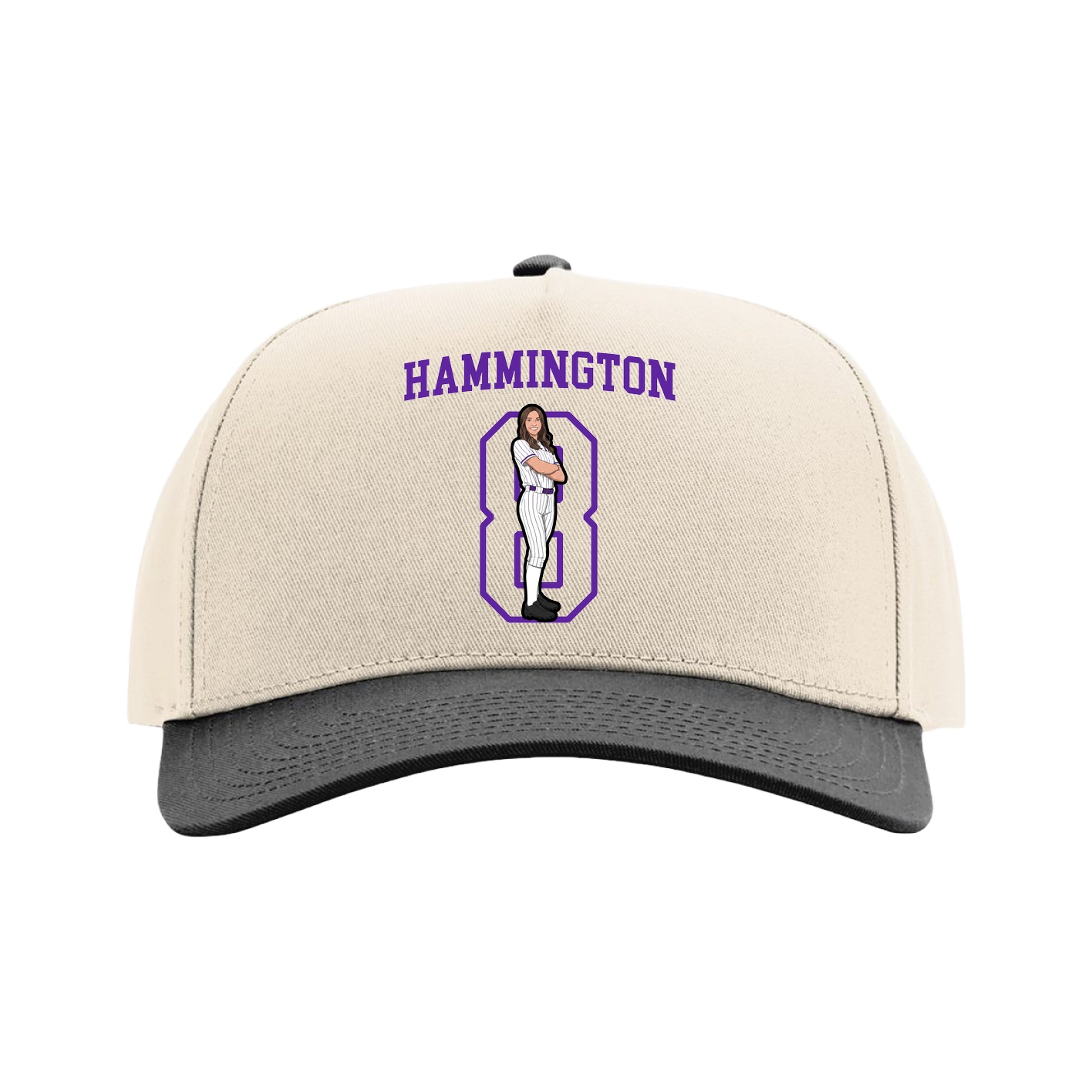 Full Fabric Five-Panel Champ Cap — Shirsey in Cream/Black