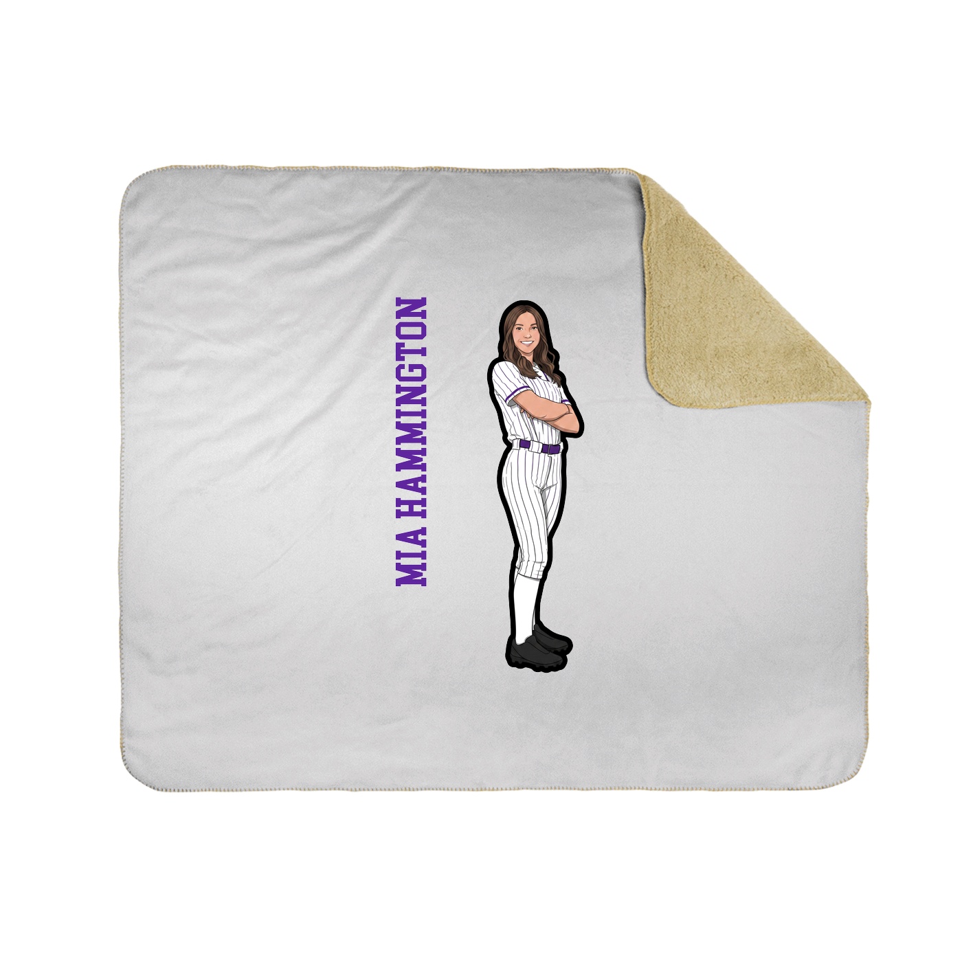 Throw Blanket — Name Vertical in White