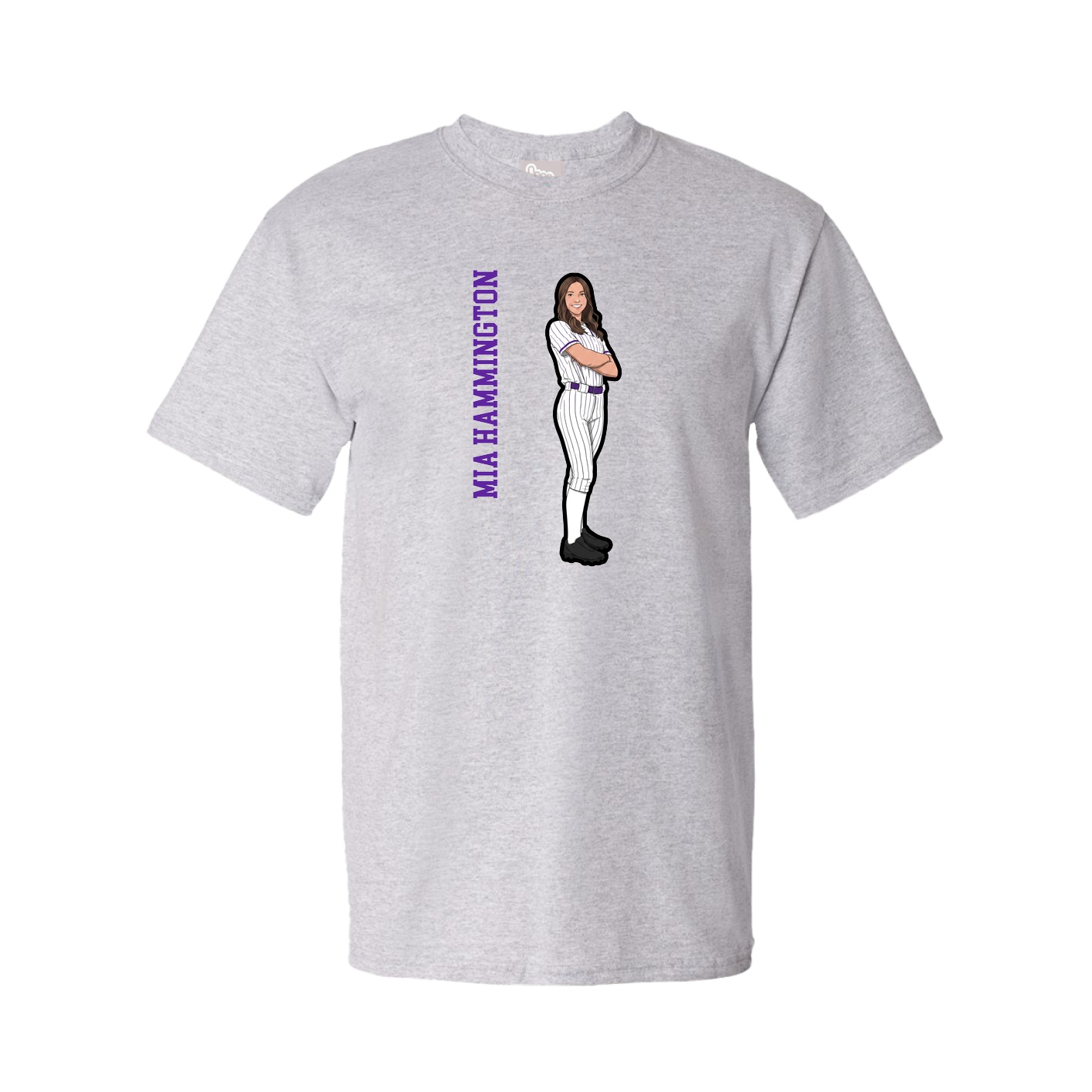 Tee — Name Vertical in Grey