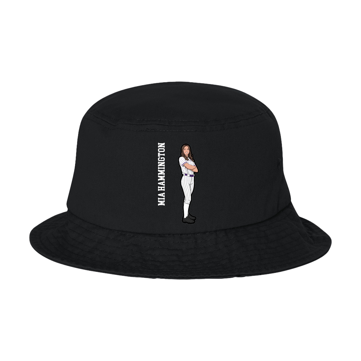 Bucket Cap — Name Vertical in Black
