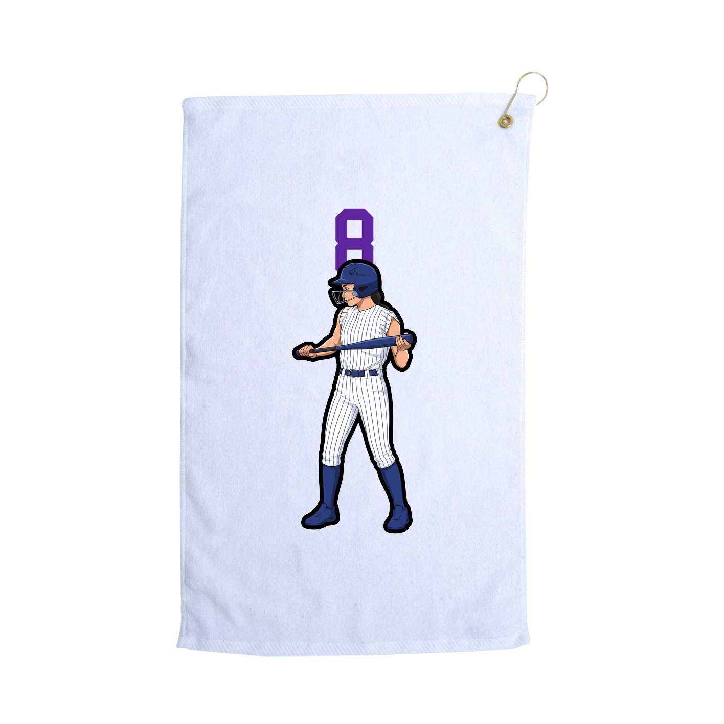 Golf Towel — Number Top in White