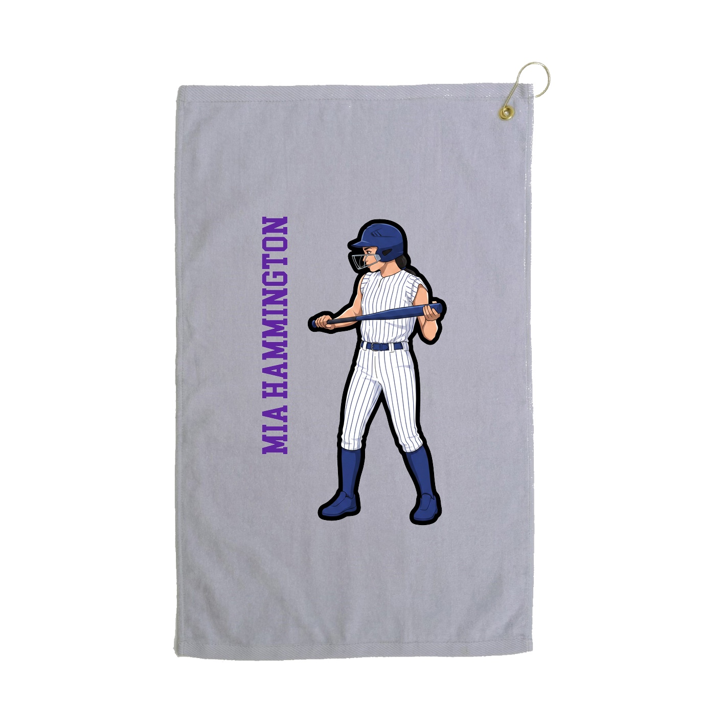 Golf Towel — Name Vertical in Grey