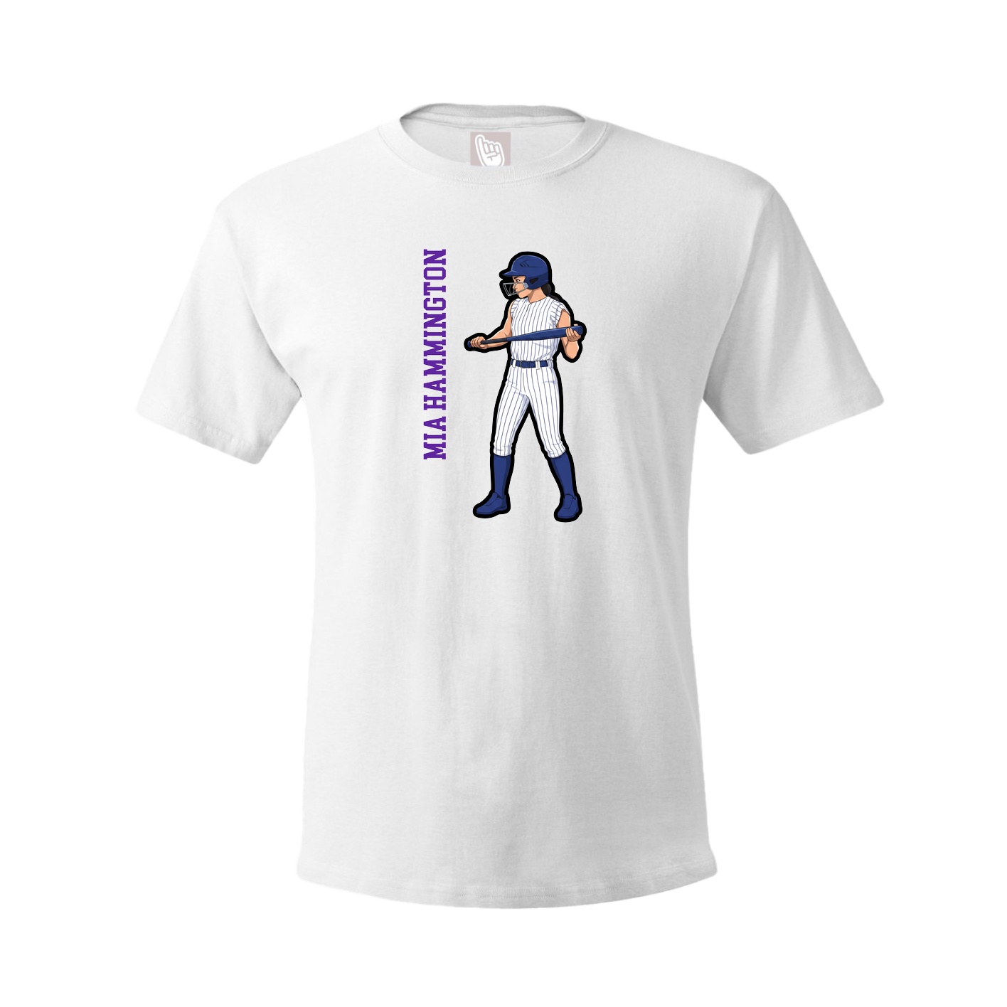 Tee — Name Vertical in White