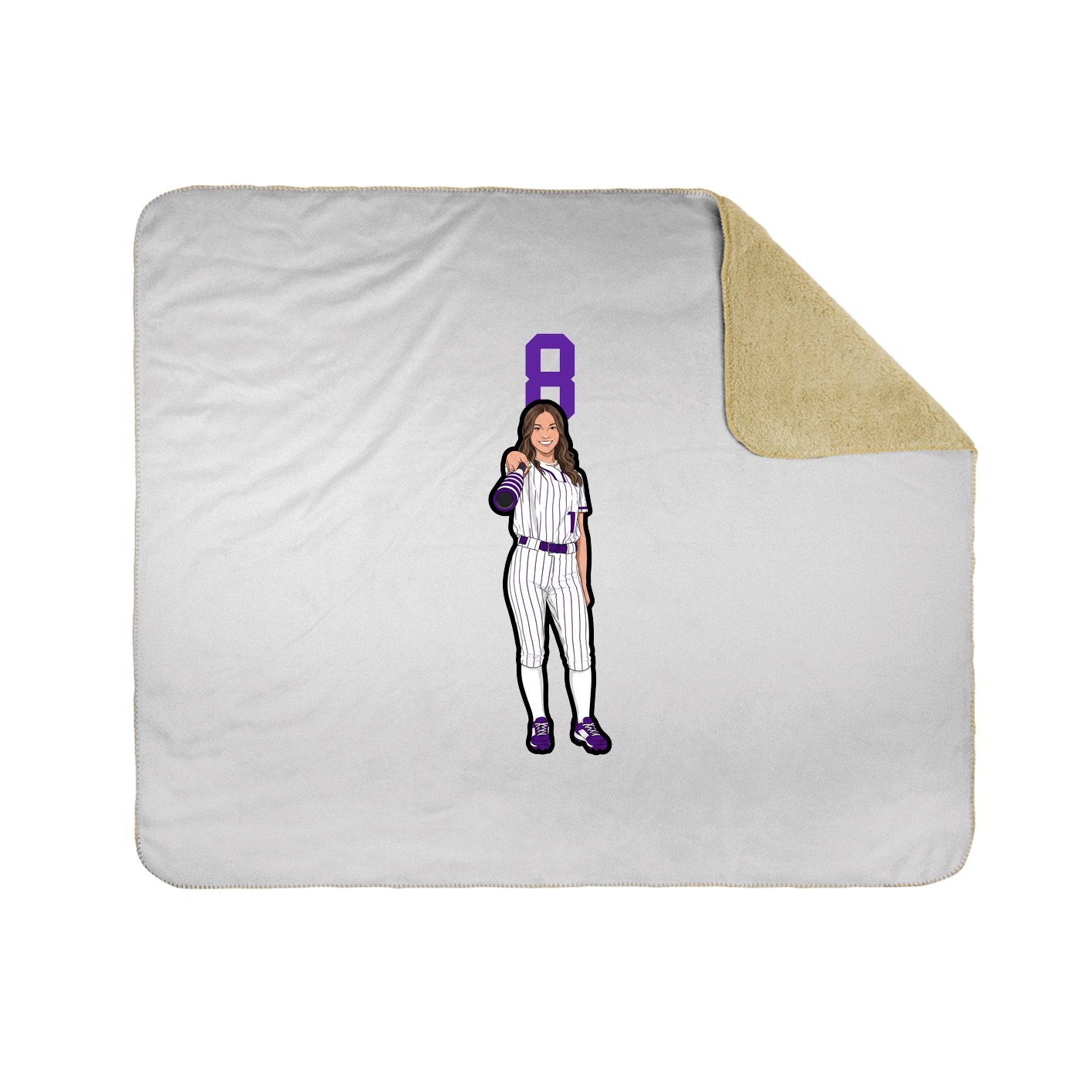 Throw Blanket — Number Top in White