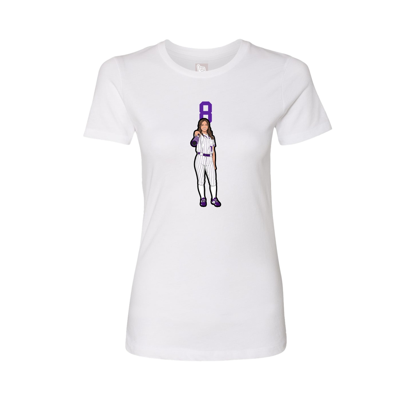 Womens Tee — Number Top in White