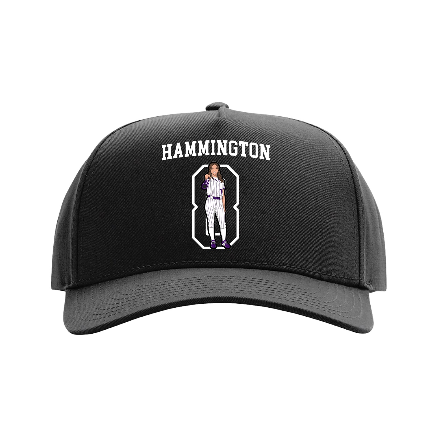 Full Fabric Five-Panel Champ Cap — Shirsey in Black