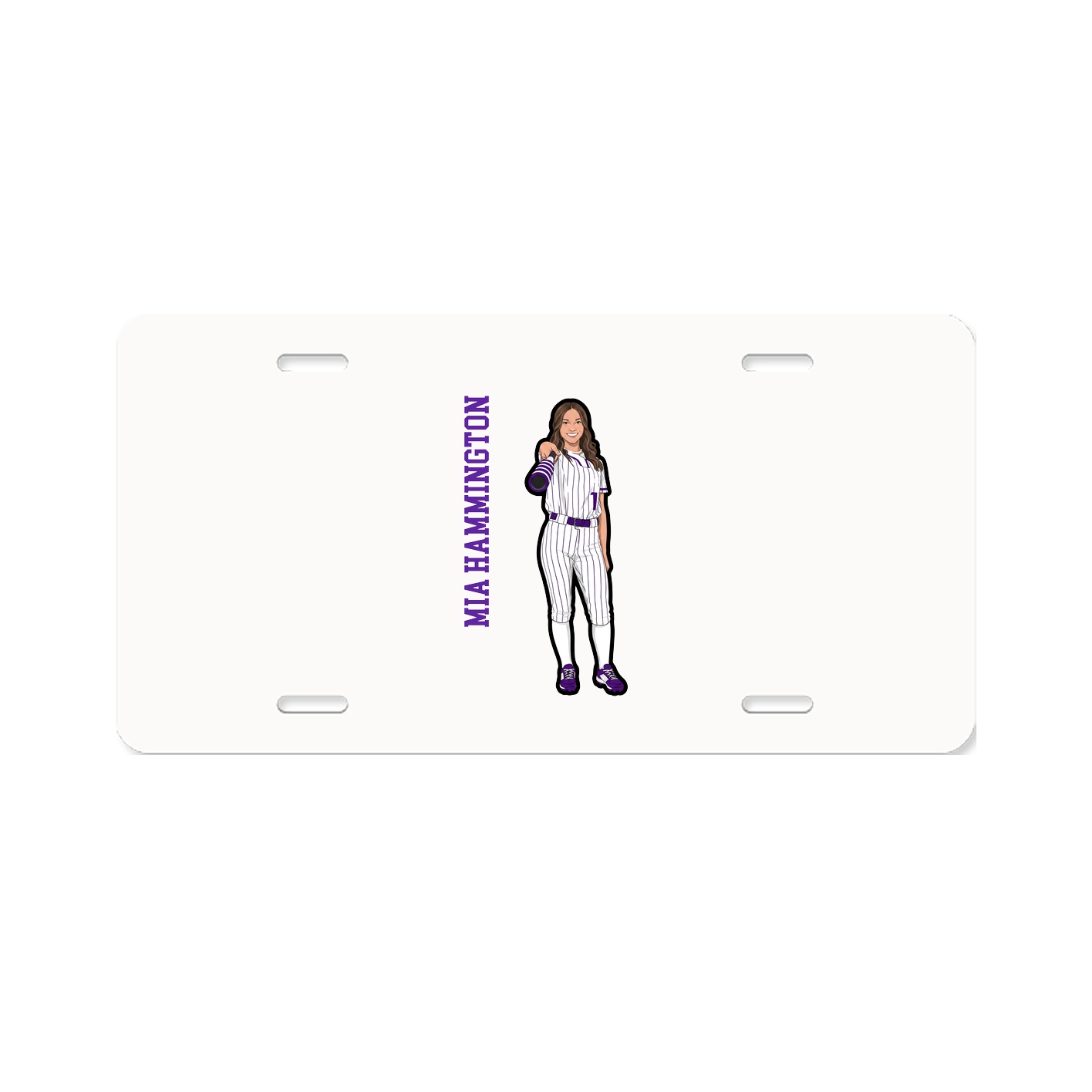 License Plate — Name Vertical in Classic