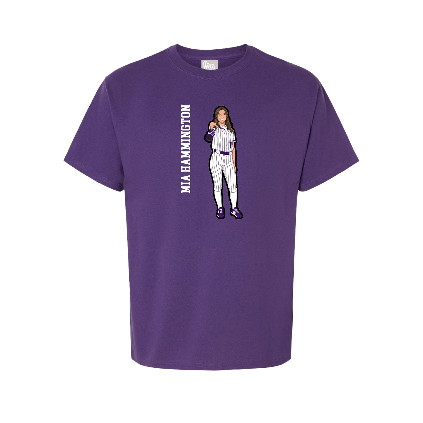 Tee — Name Vertical in Purple