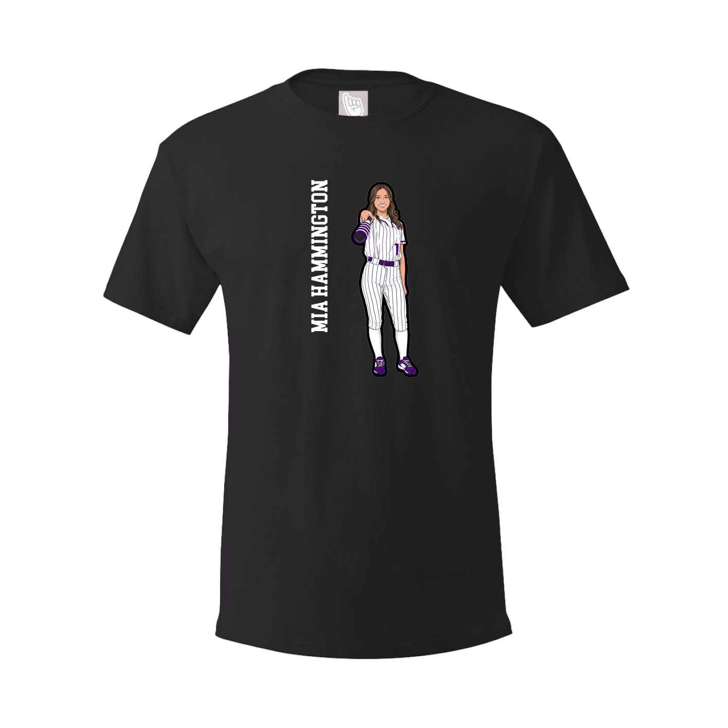 Youth Tee — Name Vertical in Black