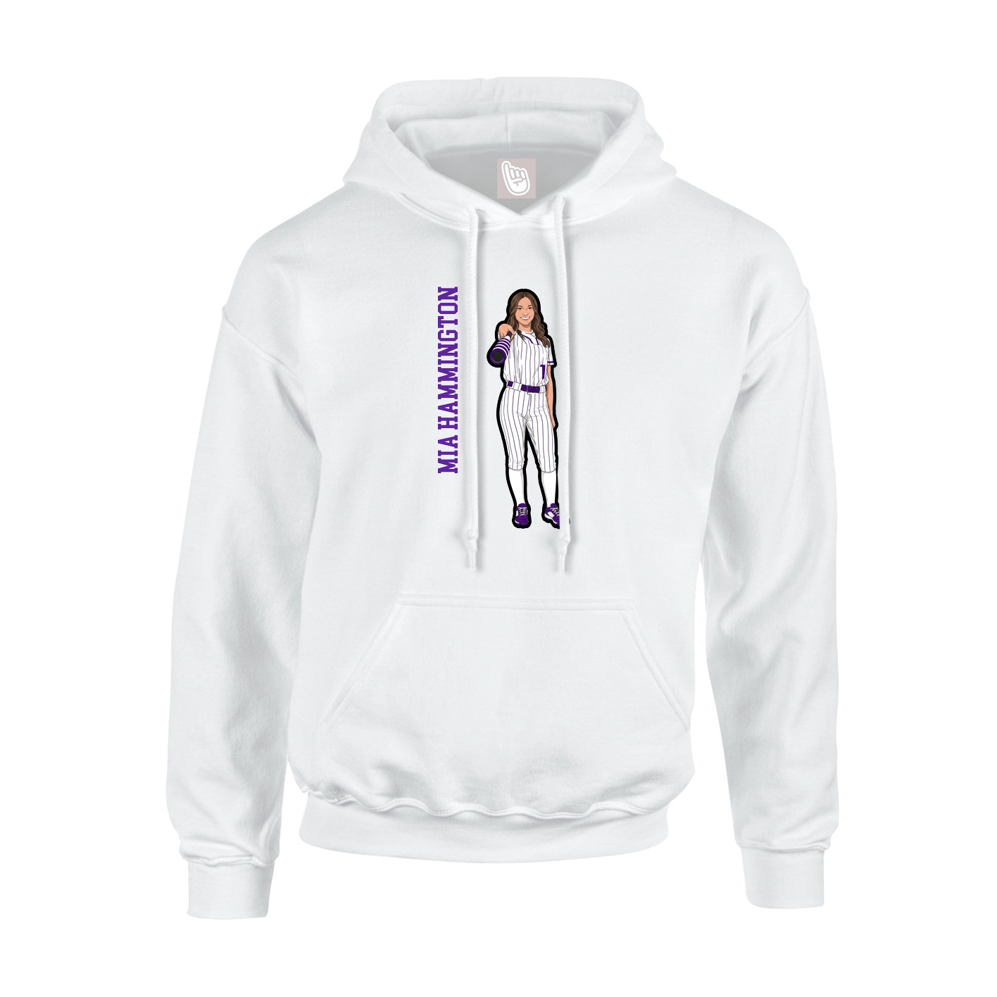 Youth Hoodie — Name Vertical in White