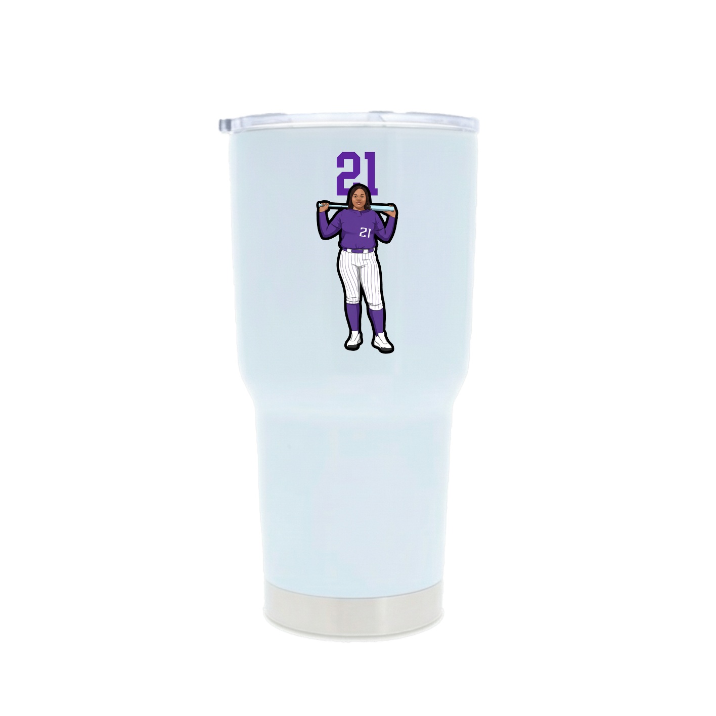 30oz Stainless Steel Tumbler — Number Top in White
