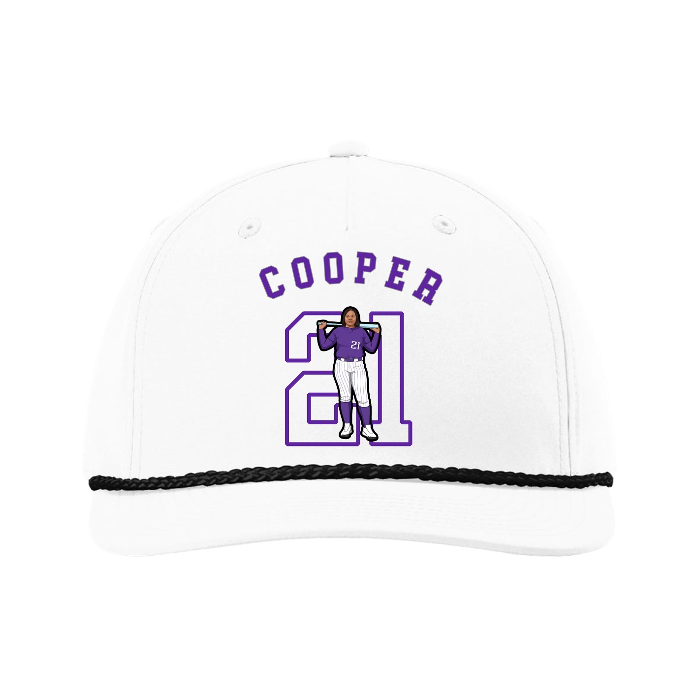 Five-Panel Classic Rope Cap — Shirsey Arch in White