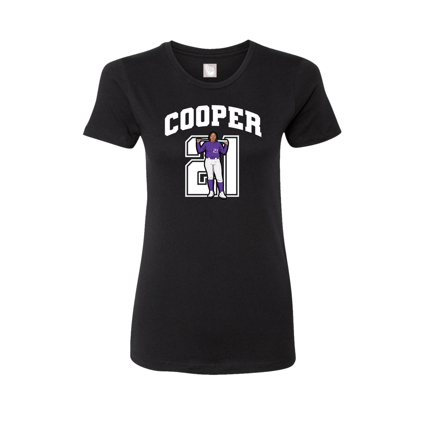 Fitted Women's Tee — Number in Black