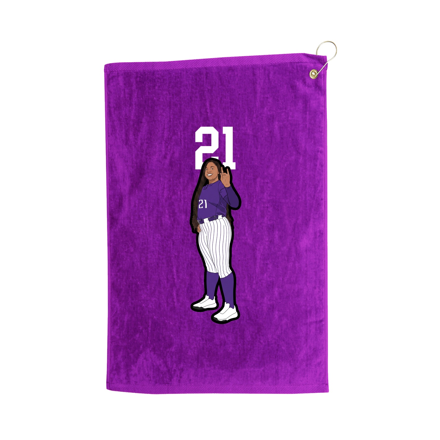 Golf Towel — Number Top in Purple