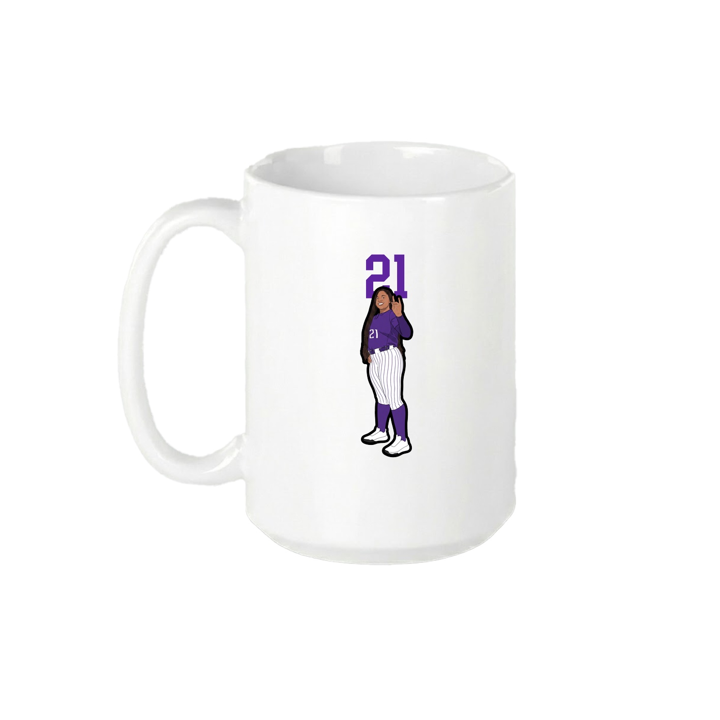 15oz Coffee Mug — Number Top in White