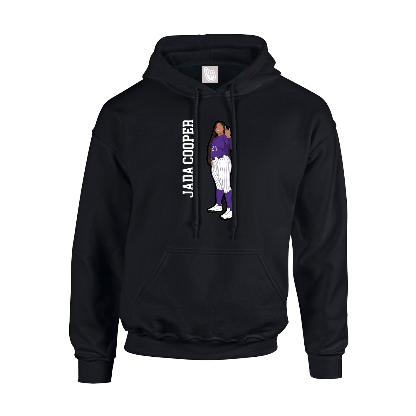 Hoodie — Name Vertical in Black