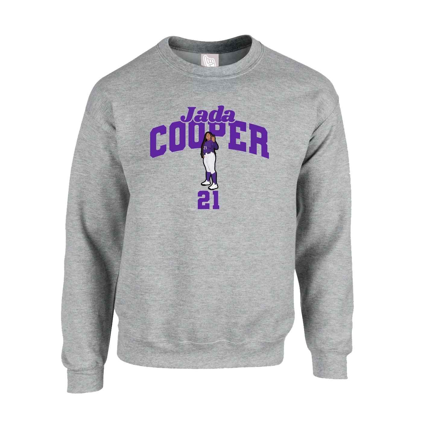 Fleece Crew — Signature Arch in Grey