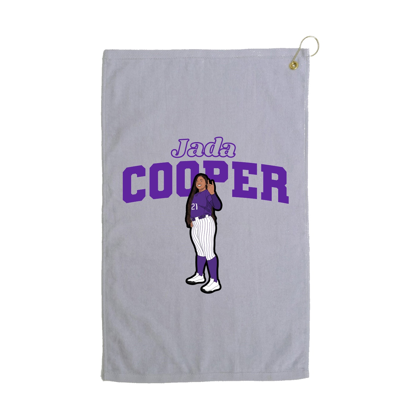 Golf Towel — Name Arch in Grey