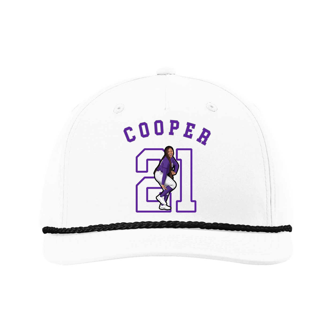 Five-Panel Classic Rope Cap — Shirsey Arch in White