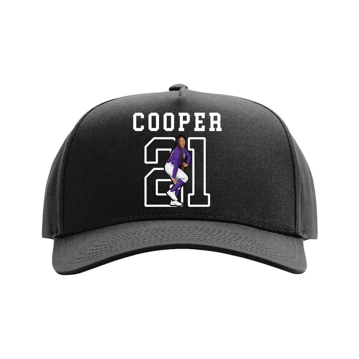 Full Fabric Five-Panel Champ Cap — Shirsey in Black