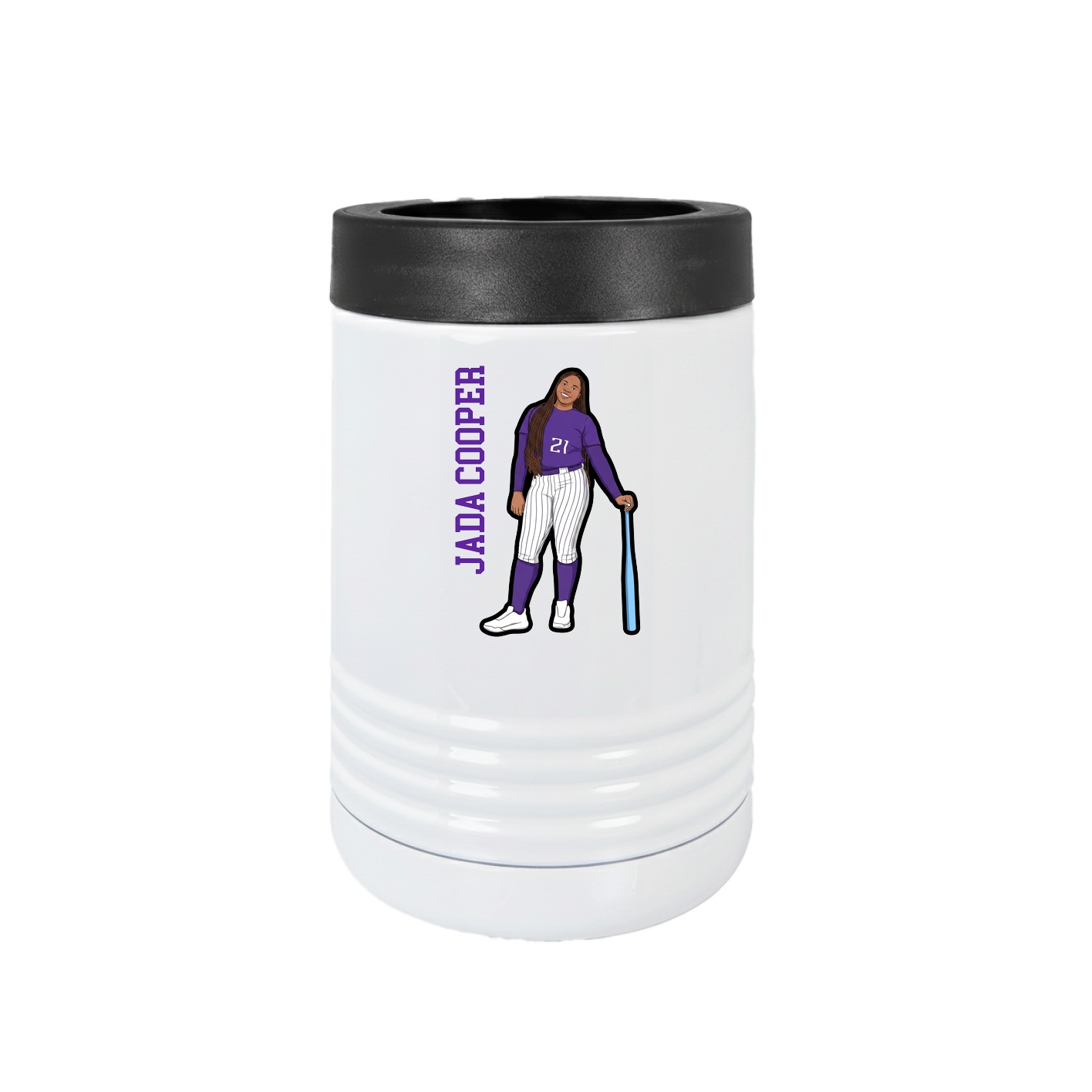 Beverage Holder — Name Vertical in White