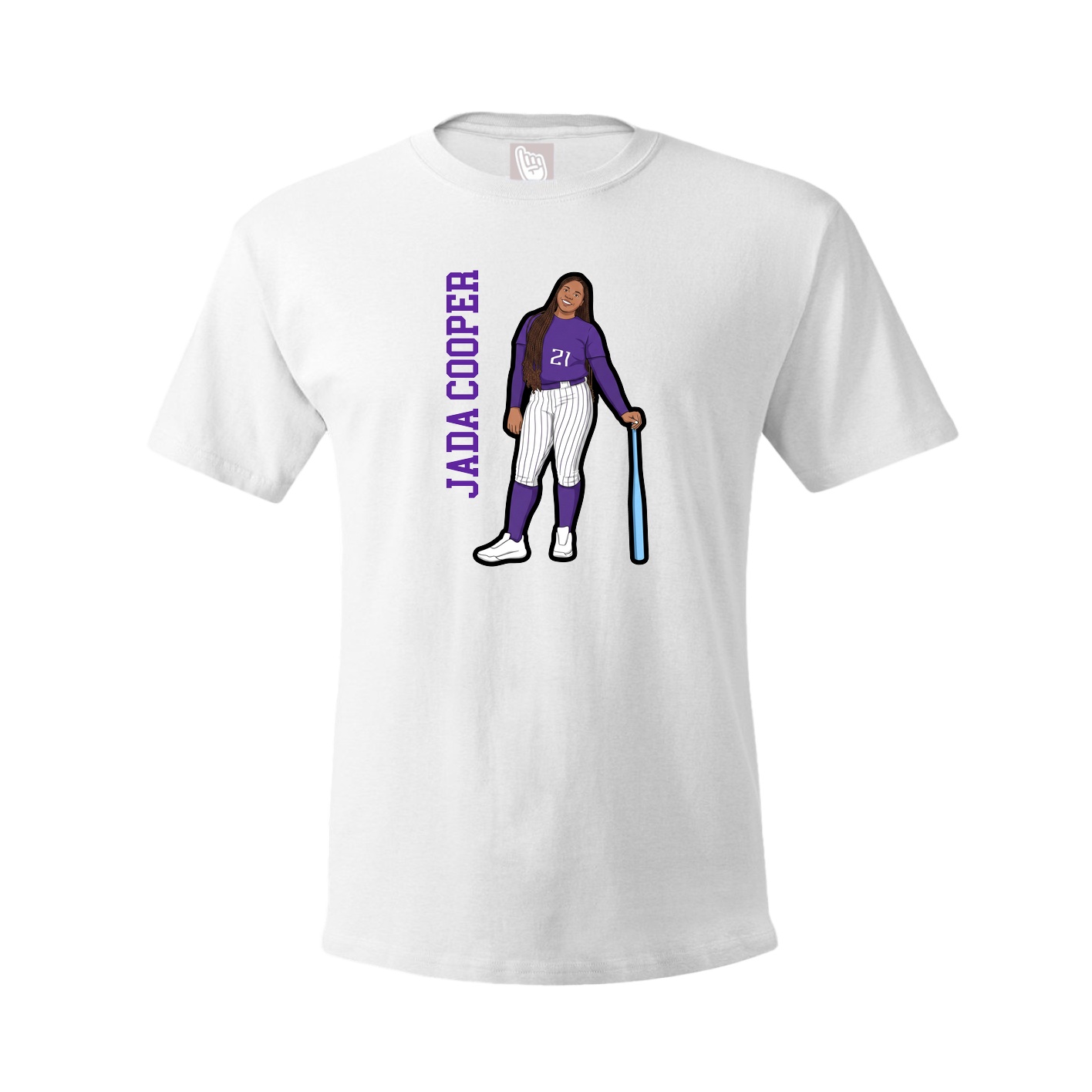 Youth Tee — Name Vertical in White