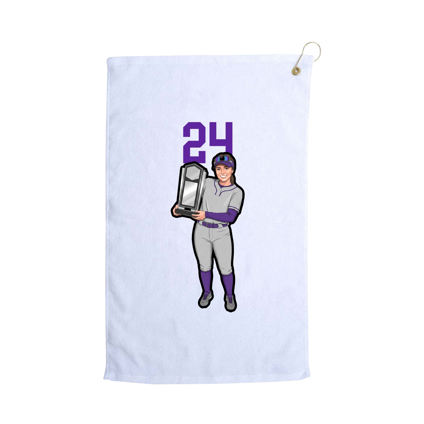 Golf Towel — Number Top in White