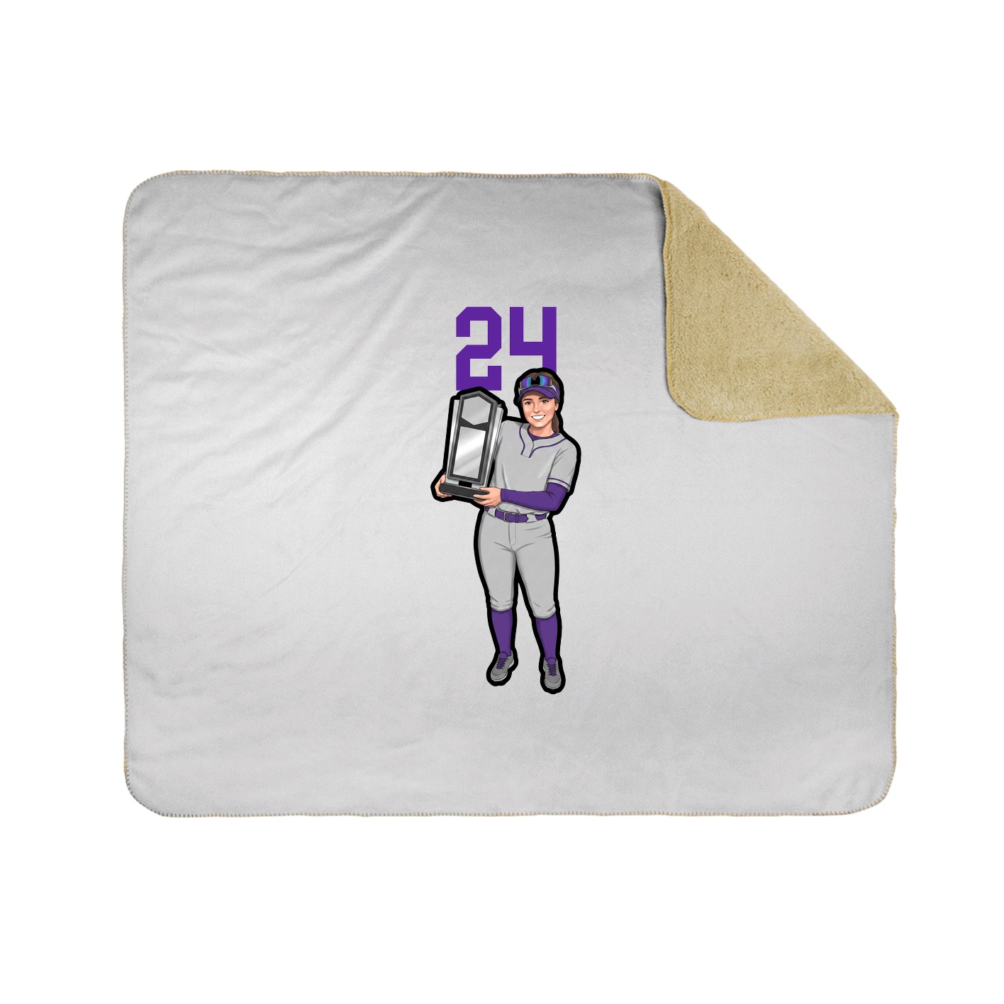 Throw Blanket — Number Top in White