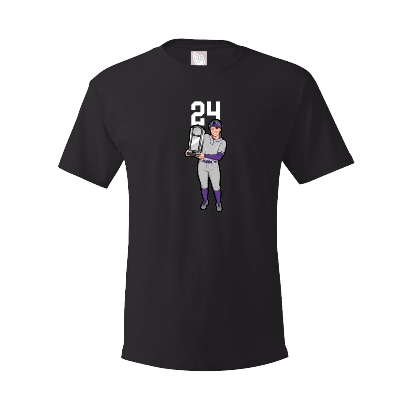 Youth Tee — Number Top in Black