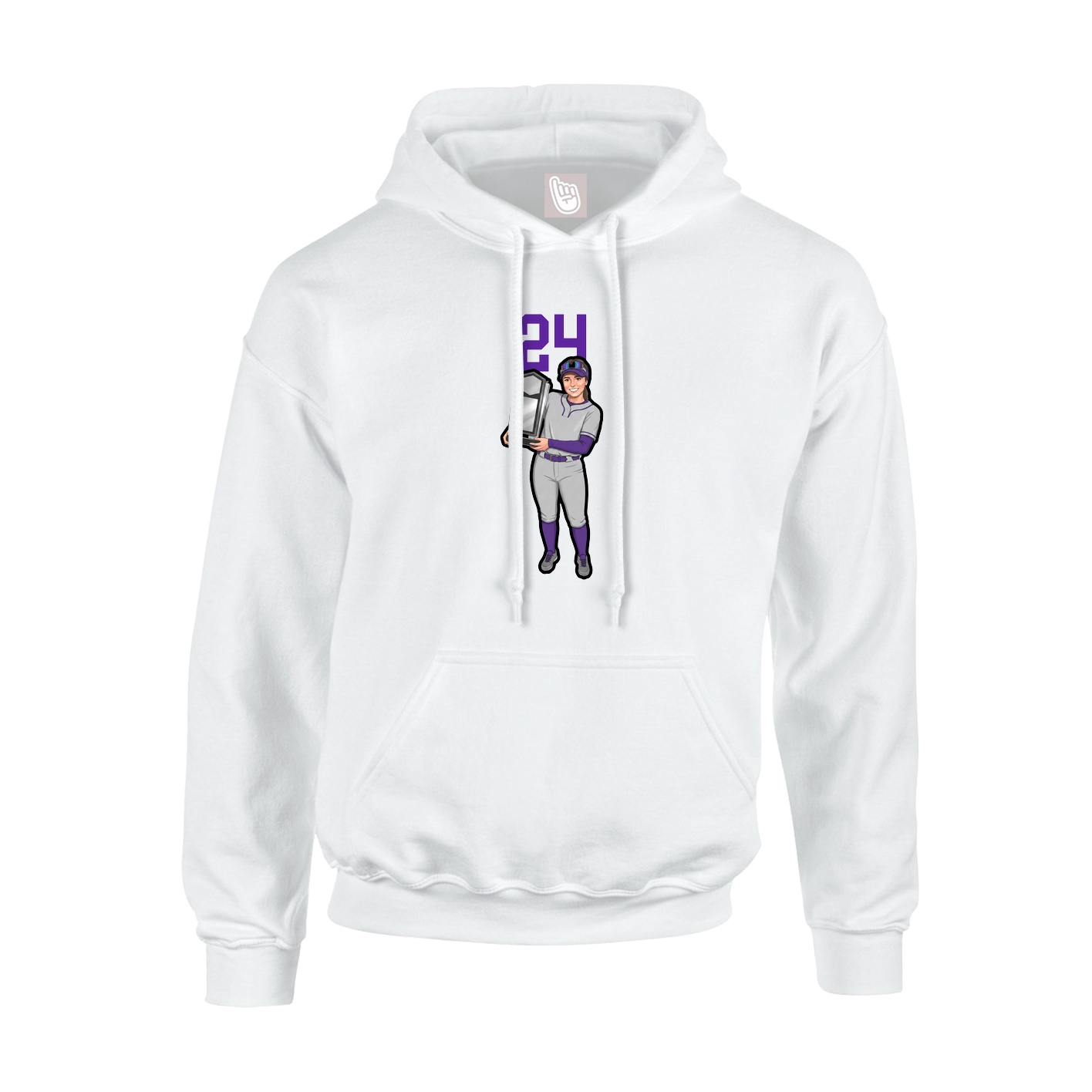 Hoodie — Number Top in White