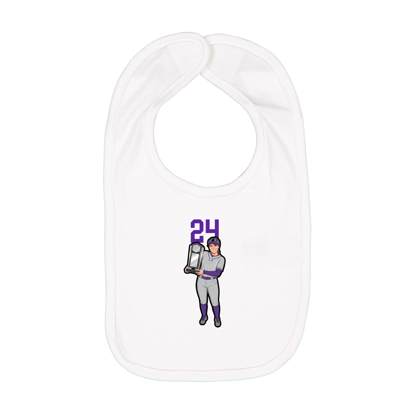 Infant Bib — Number Top in White