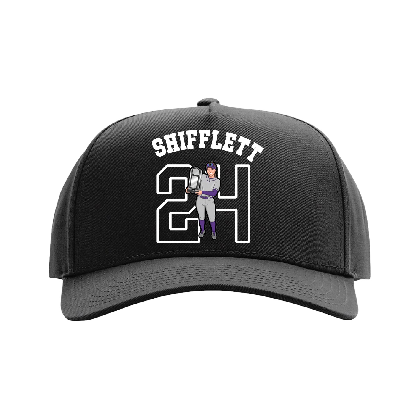 Full Fabric Five-Panel Champ Cap — Shirsey Arch in Black