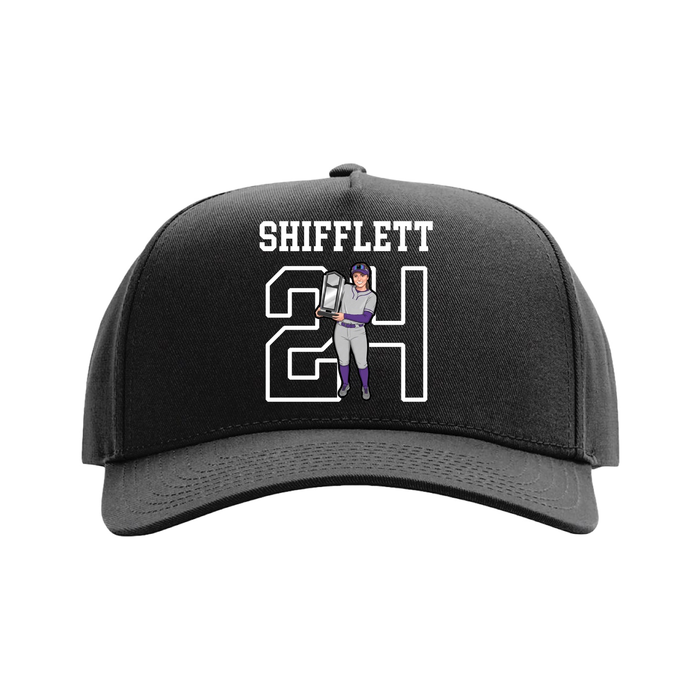 Full Fabric Five-Panel Champ Cap — Shirsey in Black