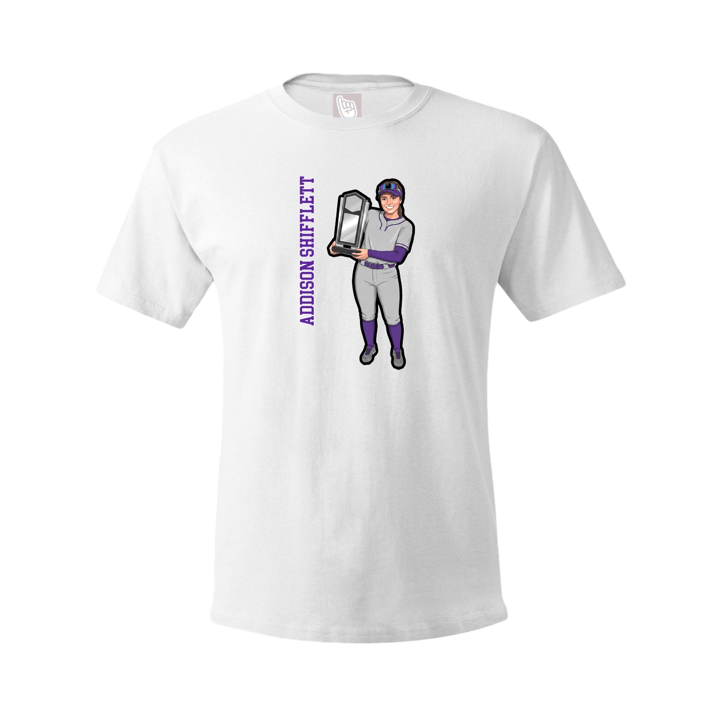 Tee — Name Vertical in White