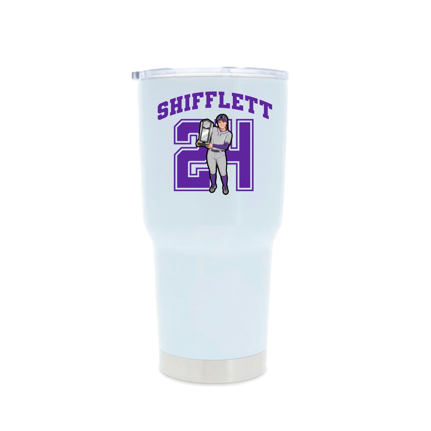 30oz Stainless Steel Tumbler — Number in White