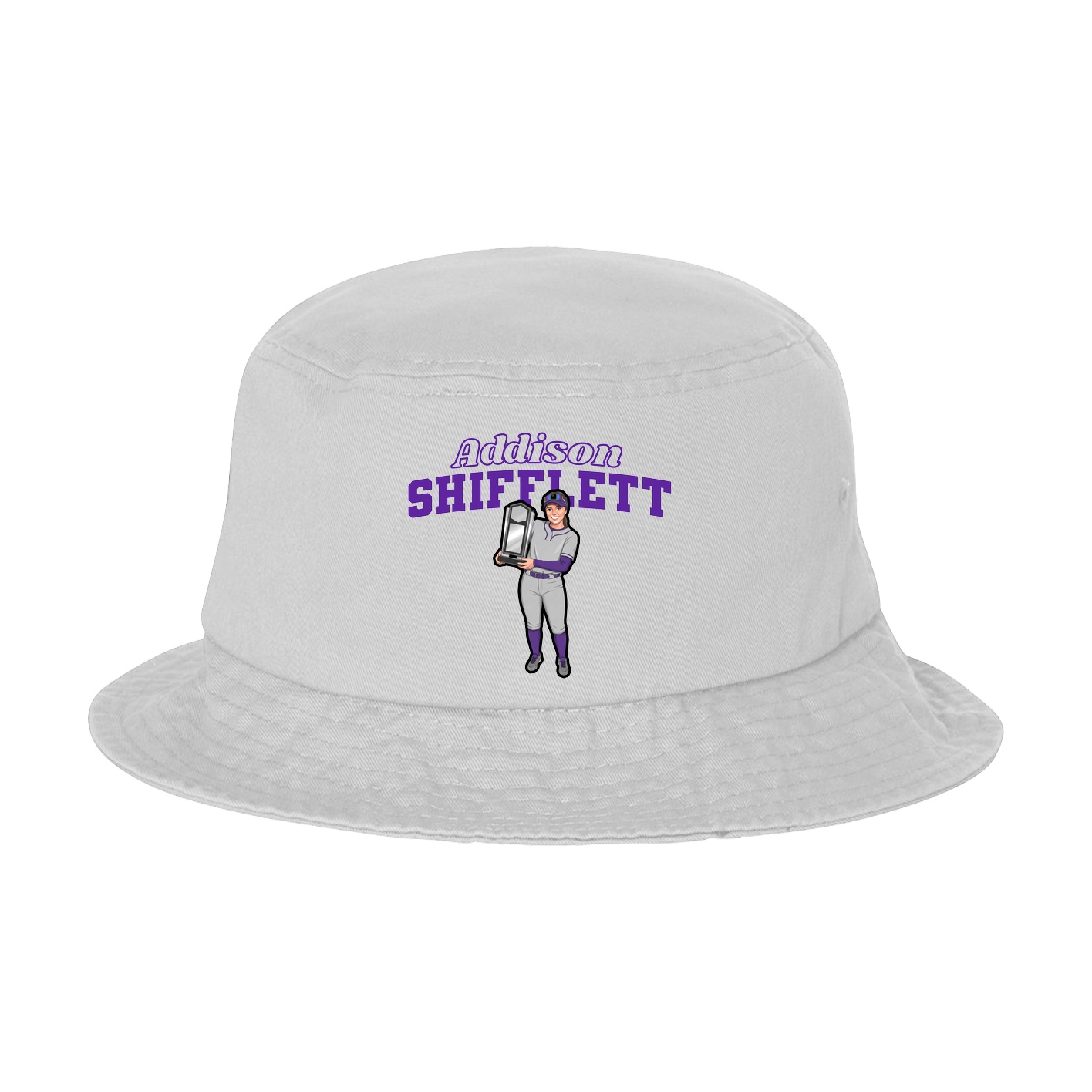 Bucket Cap — Name Arch in White