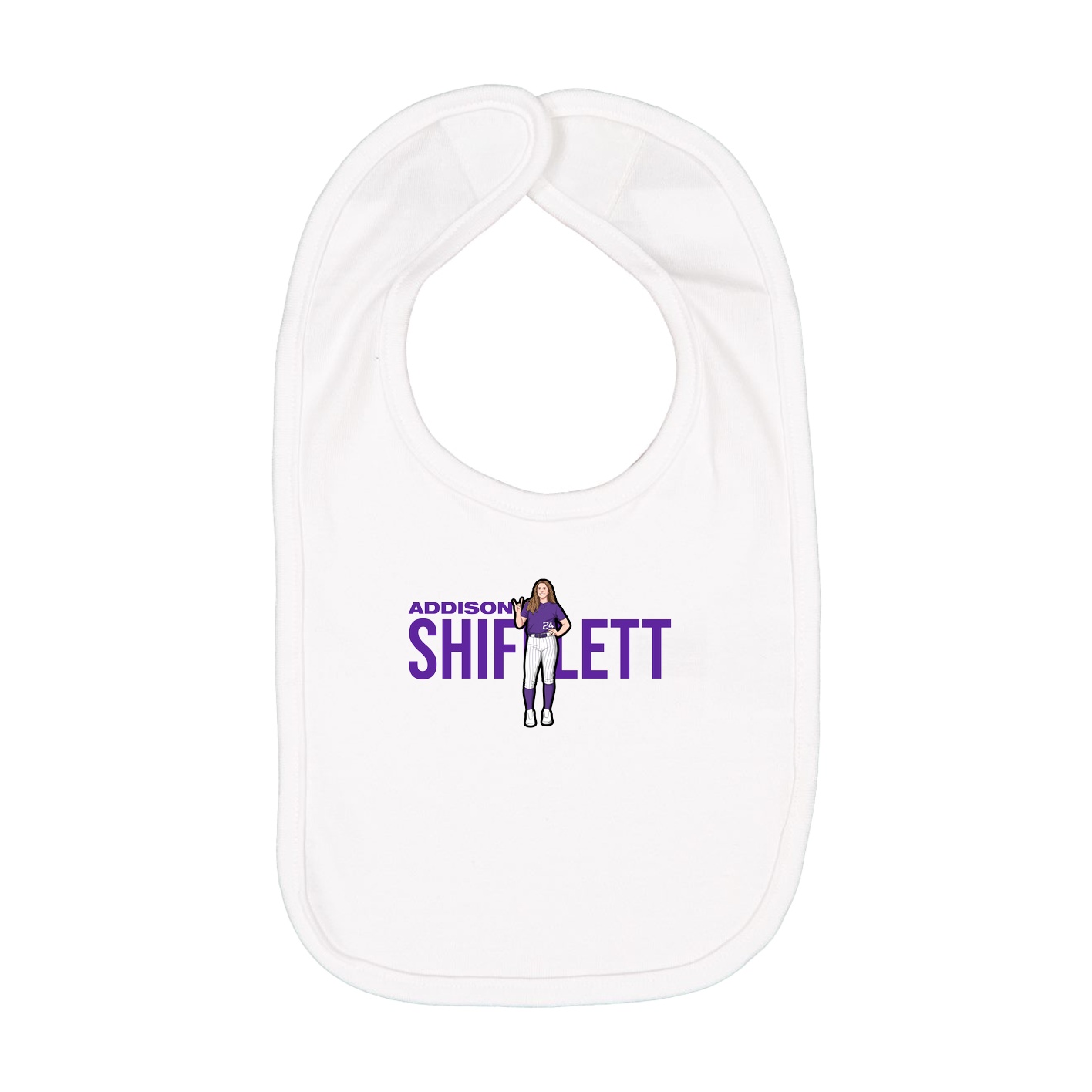 Infant Bib — Player Name in White