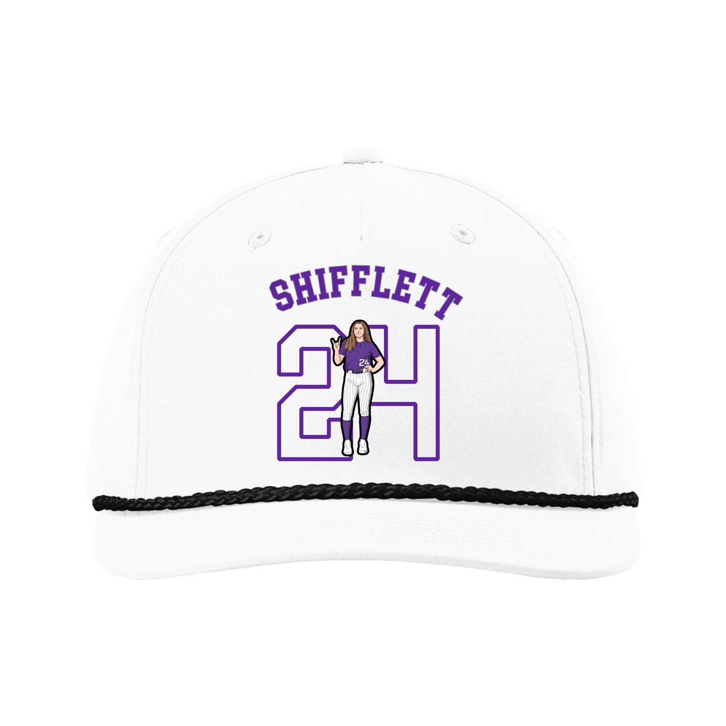 Five-Panel Classic Rope Cap — Shirsey Arch in White