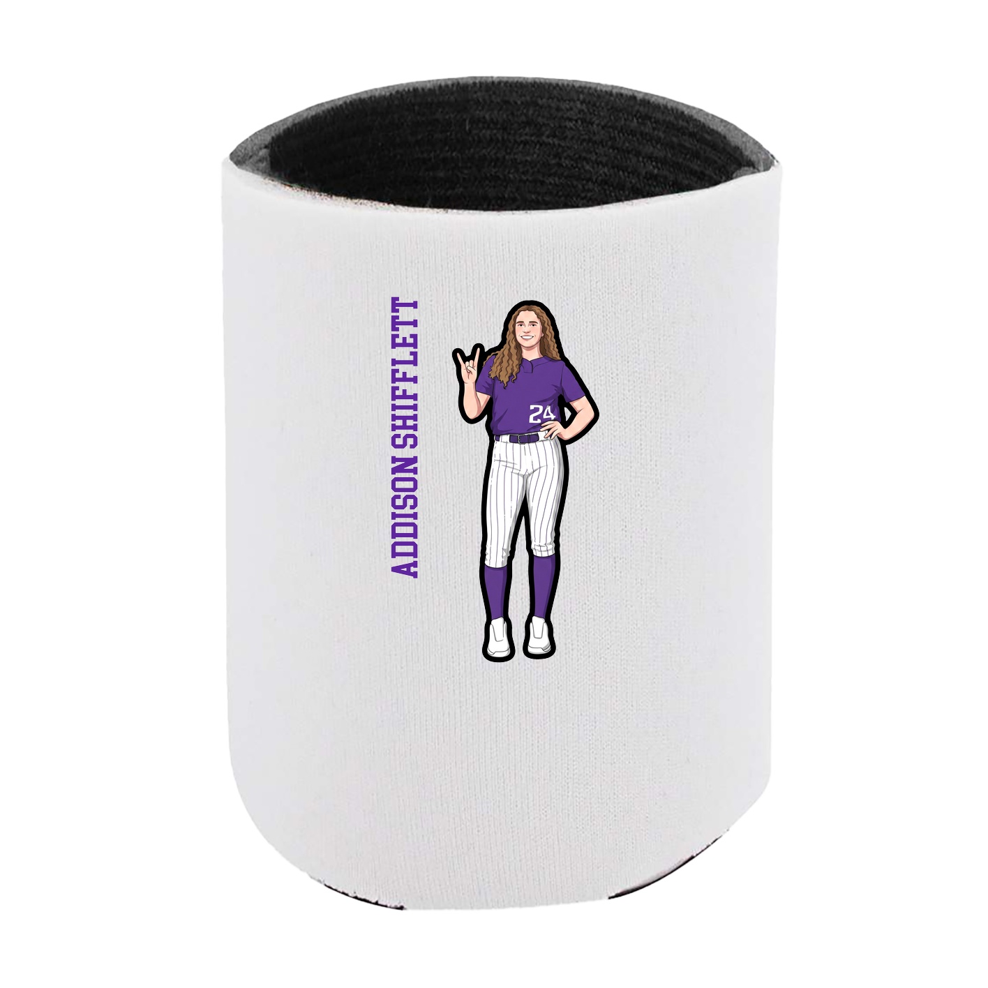 Can Holder — Name Vertical in White
