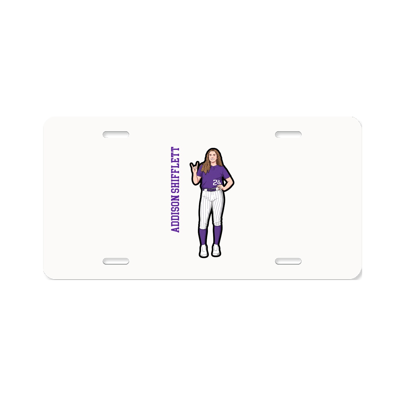 License Plate — Name Vertical in Classic