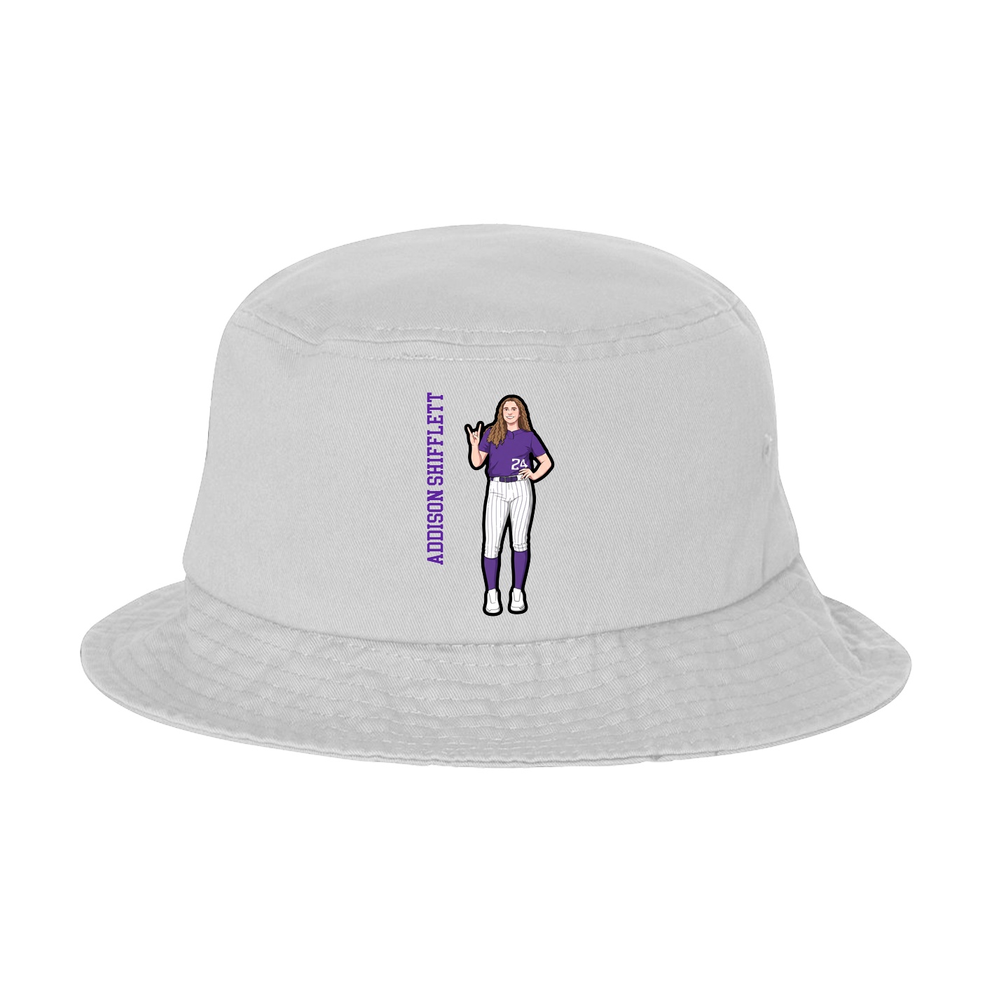 Bucket Cap — Name Vertical in White