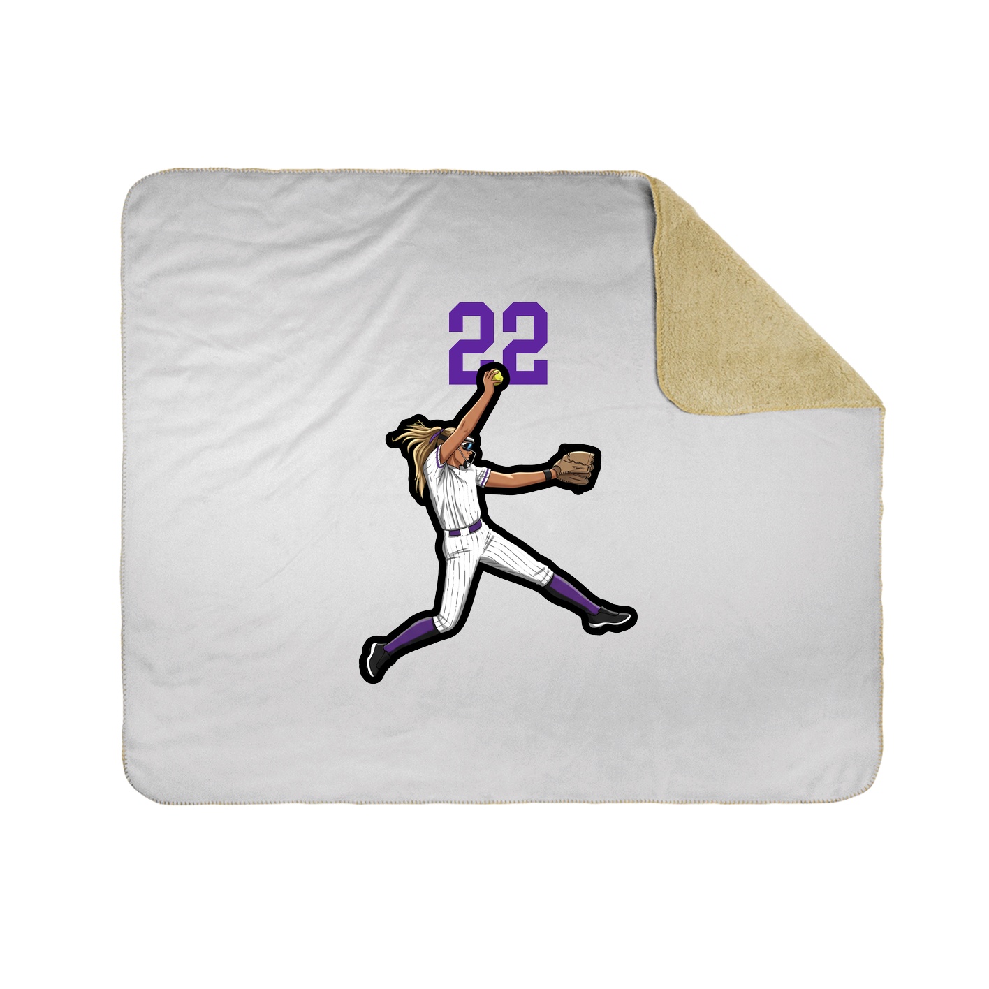 Throw Blanket — Number Top in White