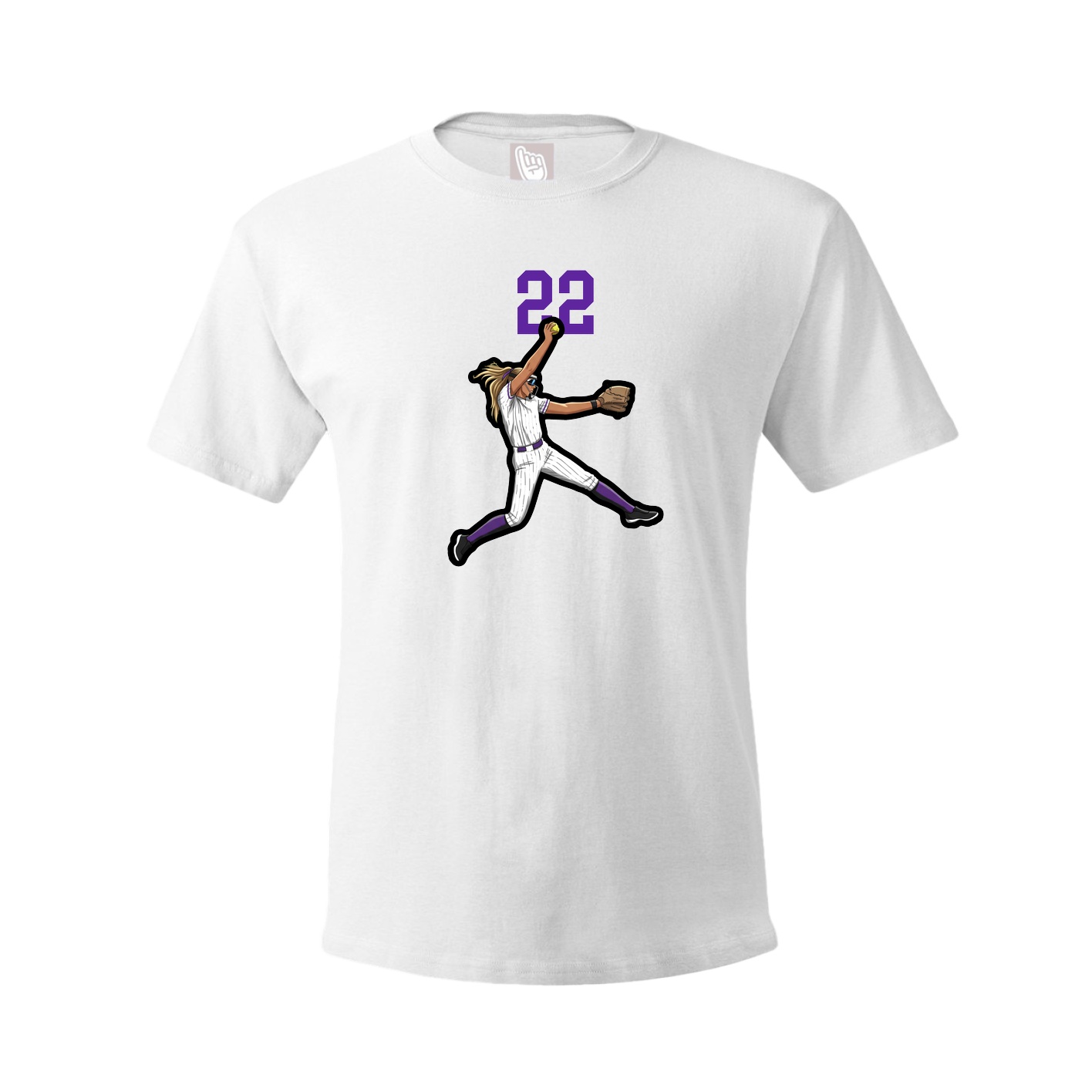 Youth Tee — Number Top in White