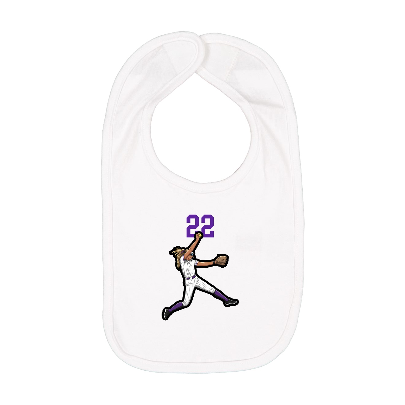 Infant Bib — Number Top in White