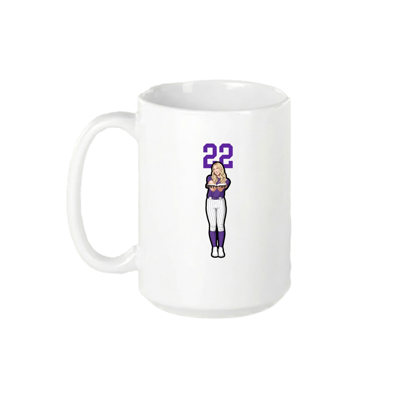 15oz Coffee Mug — Number Top in White