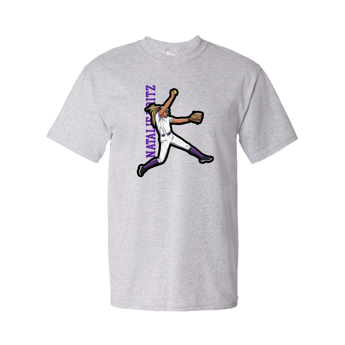 Youth Tee — Name Vertical in Grey